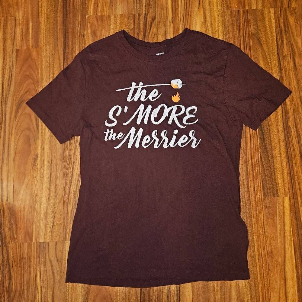 Old Navy Maroon Campfire Graphic Tee Mens Size Small